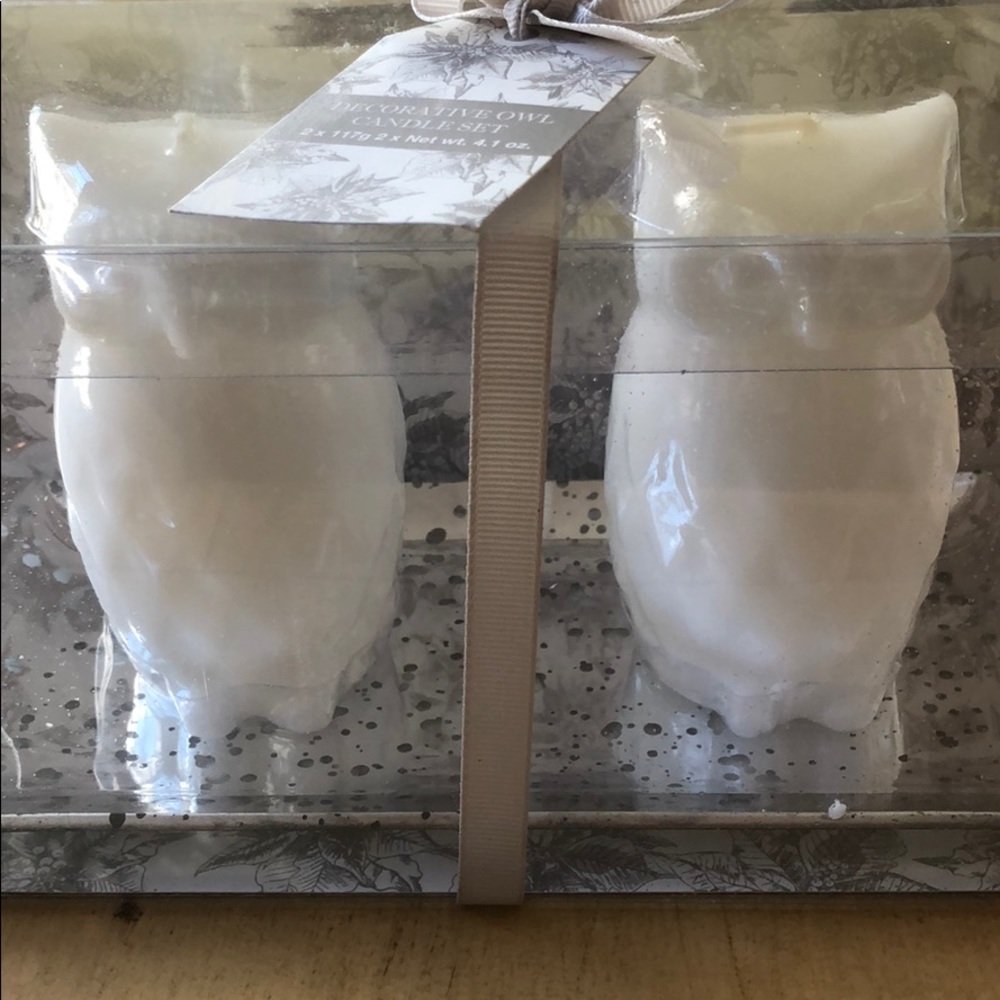 Decorative owl candle set